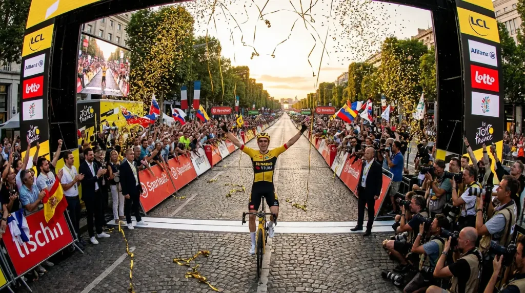 Radrennen-Szene symbolisiert Bonus und Gewinnmöglichkeiten